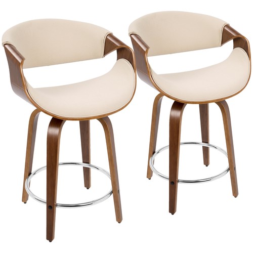 Curvini 24'' Fixed-height Counter Stool - Set Of 2